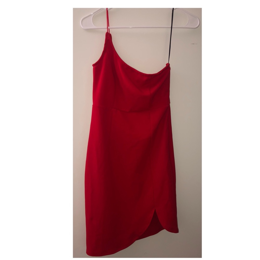 Hello Molly Red One Shoulder Dress